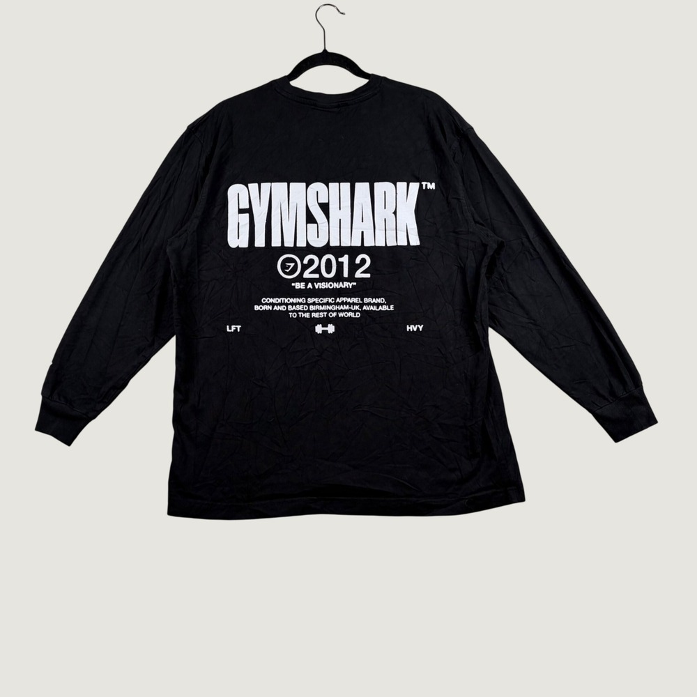 Gymshark Long Sleeve Graphic Tee Mens 2012 Be A Visionary L Black Training